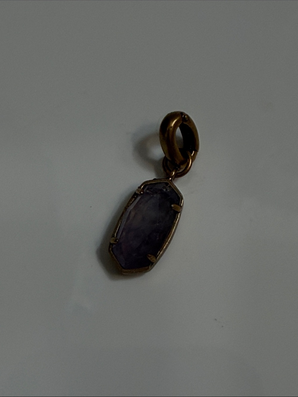 Kendra Scott Vintage Gold-tone Amethyst Stone Pendant Charm
